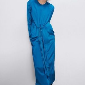 ZARA satin tied dress